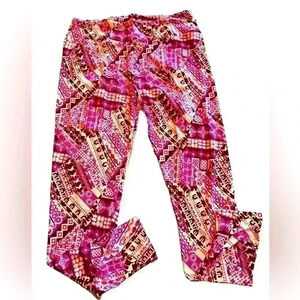 Lularoe TC pink& purple Aztec tribal leggings with camels! NWOT.